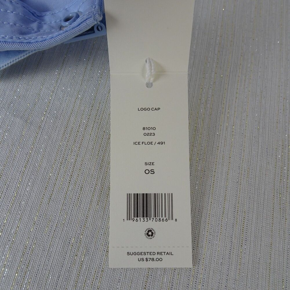 TORY BURCH Logo Baseball Cap Hat Blue Ice Floe Adjustable Cotton NWT $78 - Picture 11 of 13